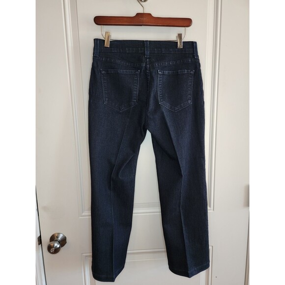 NYDJ Not Your Daughters Jeans Sz 6 Petite Dark Wash Denim Crop Bootcut Lift Tuck - Picture 3 of 9